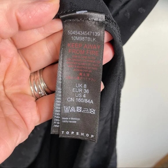 TopShop Ruched Front Jacquard Midi Dress In Black US 4 NWT - Picture 10 of 12